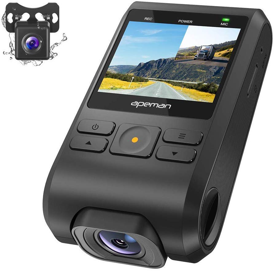 Loop-Aufnahme Nachtsicht Dashcam Full HD 1080P Dual Lens Kamera 170 Winkel mit G-Sensor Bewegungserkennung Autokamera Parkmonitor